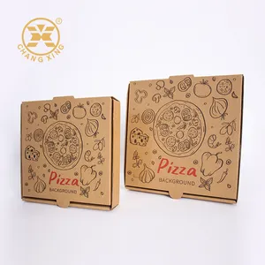 Chất lượng cao tùy chỉnh logo Giấy hộp bánh pizza tùy chỉnh in sóng hộp bánh pizza với in ấn đầy màu sắc Trung Quốc nhà máy