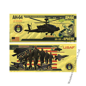 Billet <span class=keywords><strong>de</strong></span> banque commémoratif <span class=keywords><strong>en</strong></span> édition limitée, motif <span class=keywords><strong>avion</strong></span> moderne, doré à l'or fin, plaqué or 24 carats, souvenir <span class=keywords><strong>de</strong></span> collection, cadeau - Product Image 6