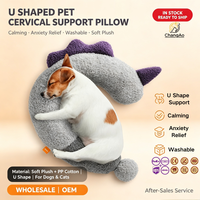 Coussin cervical en forme de U en peluche douce pour chien et chat, apaisant, anti-anxiété, pour petits et grands animaux, en stock