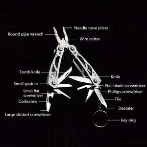 Outil multifonction pliable en acier inoxydable, porte-clés mini, couteau pliant portable, pinces, tournevis, porte-clés <span class=keywords><strong>EDS</strong></span>, ensemble d'outils de survie en plein air - Product Image 3