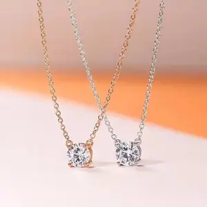 Fashion Jewelry Minimalist Necklaces 18K Gold Shining Life High Quality Cubic Zirconia Diamond Necklace