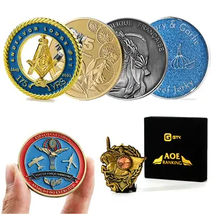 제조 업체 사용자 정의 도전 동전 다이 캐스트 골드 실버 청동 회 전자 금속 공예 동전 3d 에폭시 동전 컬렉션 기념품
