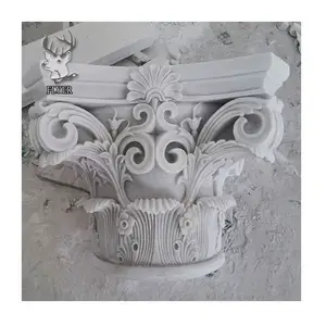 Outdoor Decoration Western Architecture Building Material Roman Pillars Hand Carved China White Marble Column Capital