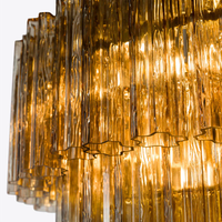 Luminaire Murano moderne personnalisé Lampe suspendue en verre gris fumée Lustre de décoration d'intérieur pour salon