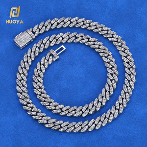 XIYUN <span class=keywords><strong>Cadena</strong></span> Cubana de Alta Calidad Estilo Hip Hop, 8mm de Ancho, Plata de Ley 925 con Moissanita Certificada IGI, Joyería de Lujo - Product Image 6