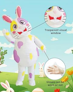 Costume gonflable de lapin pour adultes, idéal pour Halloween, Pâques, anniversaires et fêtes costumées - Product Image 3