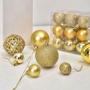 101 Pcs UV Printing Christmas Ball + Star Gift Box Christmas <b>Tree</b> Ornaments 3-6cm <b>Light</b>/Matte/Painting Plastic Balls - Product Image 6