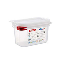Bac alimentaire en polypropylène GN 1/9, 17,6 × 10,8 × 10 h cm, avec couvercle, -40/+95 ° C Araven