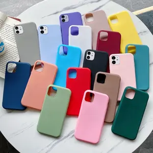 Frosted TPU Cell Phone Case Fundas untuk Celular untuk Iphone 6-13 Pro Warna Murni Carcasa De Telefono TPU untuk Iphone Case