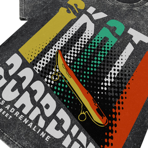 Camisetas Personalizadas de Algodón con Lavado Ácido Negro Vintage para Hombre, Camisetas de Alta Calidad con Estampado de Letras de Skateboarding, Estilo Casual Urbano, Corte Regular - Product Image 4