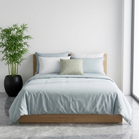 Ensemble de draps de lit personnalisés de luxe écologiques tissés modernes toutes saisons doux et soyeux 400TC 65% bambou 35% coton mélangé