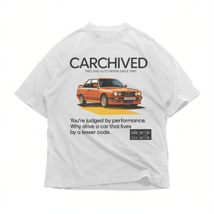 CARCHIVED T-shirt Grafica Auto Retrò Oversize Unisex Stile Vintage da Corsa Regalo per Amanti delle Auto - Product Image 1
