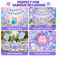 Ensemble de ballons sirène personnalisés, décorations de fête sur le thème de l'océan, ballons en feuille d'aluminium en forme de queue de sirène, ballons en latex pour fille
