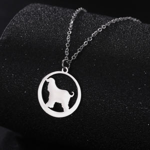قلادة على شكل كلب أفغان من Myshape قلادة من الفولاذ المقاوم للصدأ أنيقة ولطيفة على شكل حيوان أليف هدية عيد ميلاد - Product Image 3