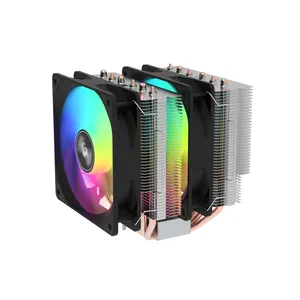 IHTP 6 히트 파이프 CPU 쿨러 120mm 다채로운 빛 PWM 온도 제어 CPU 냉각 팬
