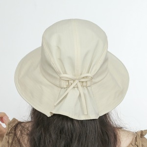 Japanese Style Bow Knot Bucket Hat Beige Breathable Sun Protection Hat For Women Spring Summer Outdoor Use - Product Image 2