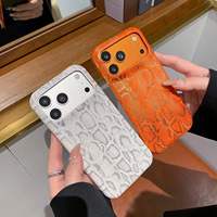 Étui de téléphone de luxe en peau de serpent antichoc pour iPhone