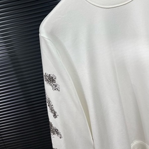 Suéter informal de moda para hombre, 100% algodón, holgado, transpirable, blanco, clásico, vintage, con diseño de flecha. - Product Image 5