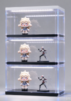 Vitrine en acrylique éclairée par LED, présentoir empilable pour figurines de collection, boîte de présentation en acrylique pour figurines d'action avec LED