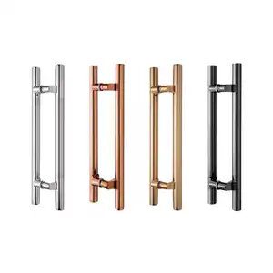 Kensharp Modern Aço Inoxidável Tubo Quadrado Vidro Alumínio Porta Manipulado Interior Exterior Vidro Hardware Puxar Maçaneta Da Porta