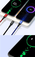 Câble USB 3-en-1 en silicone tressé à charge rapide, prix d'usine, connecteurs Micro USB et Type-C pour transfert de données de téléphone portable