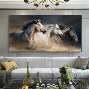 ภาพวาดศิลปะอาร์ตเดโคสมัยใหม่ รูปม้า<span class=keywords><strong>วิ่ง</strong></span>สามตัว บนผืนผ้าใบ รับสั่งทำขายส่ง ตกแต่งบ้าน ห้องนั่งเล่น โรงแรม ภาพจิตรกรรมฝาผนัง - Product Image 3