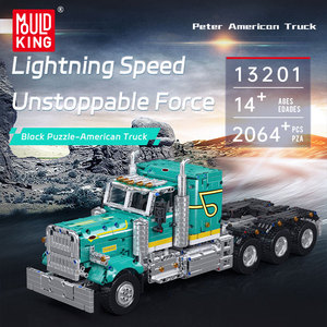 Juego de Bloques de Construcción MOULD <span class=keywords><strong>KING</strong></span> 13201, Kit de Ensamblaje de Plástico, Ladrillos, Modelo de Auto de Lujo, Camión Americano <span class=keywords><strong>Peter</strong></span>, Regalo para Niños - Product Image 2