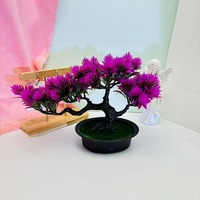 Plante artificielle de pin d'accueil de style chinois en pot, Bonsaï vert pour cour et salon, Article décoratif pour bureau