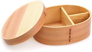 Fiambrera de madera japonesa Bento Box con separador interno, contenedor de comida de madera <span class=keywords><strong>Cryptomeria</strong></span>, caja de sushi de madera natural hecha a mano - Product Image 5