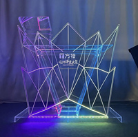 Station DJ moderne illuminée en acrylique, table de bar lumineuse à LED pour événements festifs, résistante à l'eau, cabine DJ transparente