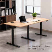 90 ° -120 ° -180 °   Cadre de bureau électrique convertible à 3 pieds, réglable en hauteur, en forme de L, pour table d'angle