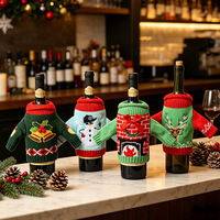 Housses de bouteille de vin en tricot de Noël / Sacs pour bouteilles de vin (4 styles)