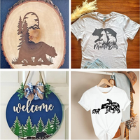 20 pochoirs pour la peinture, pochoirs d'ours, modèle de patte d'ours, pochoirs en bois d'animaux de la forêt