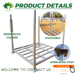 <span class=keywords><strong>Scaffali</strong></span> Impilabili <span class=keywords><strong>in</strong></span> <span class=keywords><strong>Acciaio</strong></span> di Alta Qualità, Portata 1500kg, Pali Regolabili, Protezione Anticorrosione, Ruote <span class=keywords><strong>per</strong></span> Uso Industriale - Product Image 4