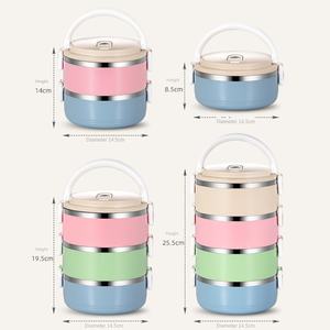 Marmita Portátil de Aço Inoxidável 304 Isolada com Compartimentos em Múltiplas Camadas e Vedação Estilo Japonês para Estudantes e Funcionários de Escritório - Product Image 5