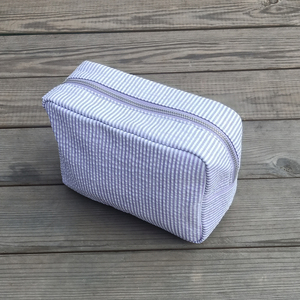 Caja de cosméticos Seersucker color rosa y azul marino, organizador de maquillaje, bolsa de algodón, bolsas de viaje para inodoro, 50 Uds. - Product Image 5
