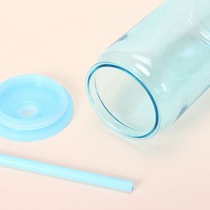 Hot-selling New 20oz Double-layer Plastic Cup <b>Simple</b> Transparent Straw Cup Cartoon Design <b>sealed</b> Leakproof Modern Style Portable - Product Image 6