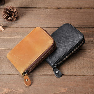 Hommes Femmes <span class=keywords><strong>Multi</strong></span> Cartes Stockage en cuir véritable Fermeture éclair Sac d'argent <span class=keywords><strong>Portefeuille</strong></span> - Product Image 6