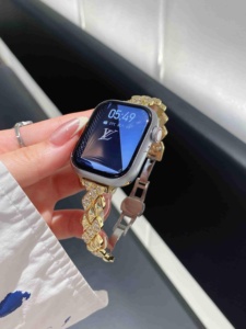 Correa de pulsera de Metal de diamante brillante en forma de serpiente ostentosa para mujer para <span class=keywords><strong>Apple</strong></span> Watch Series 10 (WB1091T) - Product Image 4