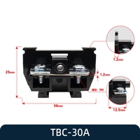 Bloque de terminales para riel DIN TBC-100A con conector de tornillo combinado en rangos de 10A, 20A, 30A, 60A y 200A