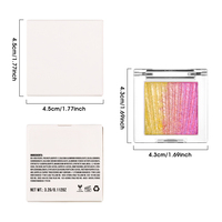 Palette d'ombres à paupières carrées multichromes effet duo-chrome scintillant, dégradé arc-en-ciel métallique, marque privée