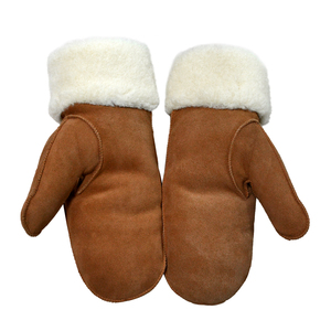 Toptan moda kış kalın koyun deri eldiven gerçek deri özel kadınlar sıcak eldivenler - Product Image 3