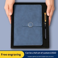 Ensemble cadeau de haute qualité avec gravure laser gratuite, stylo et recharge, carnet en PU rigide avec boucle