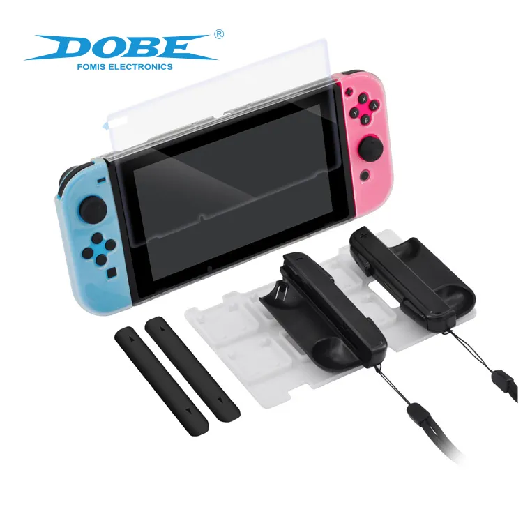 Bộ Tay Cầm DOBE Cho Nintendo Switch, Bộ Phim Màn Hình Vỏ Pha Lê Trong Suốt, Chống Bụi, Phù Hợp Với Thẻ Chơi Game