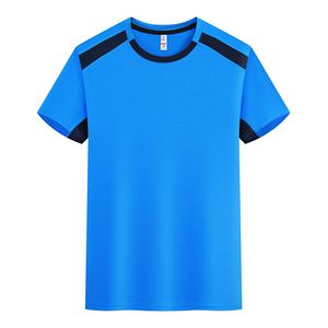 Camiseta de Verano para Hombre al por Mayor, de Secado Rápido, de Seda Helada, Transpirable, de Manga Corta, Deportiva, con Bloques de Color, Cuello Redondo, Ajuste Holgado, Top Casual - Product Image 3