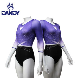 Body personnalisé <span class=keywords><strong>violet</strong></span> femmes Performance <span class=keywords><strong>Gym</strong></span> <span class=keywords><strong>justaucorps</strong></span> pour la danse gymnastique Ballet Fitness serré - Product Image 3