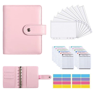 PU cuir A7 Budget classeur avec fermeture éclair espèces enveloppes autocollants portefeuille feuilles mobiles 6 anneaux Budget planificateur classeurs ensemble