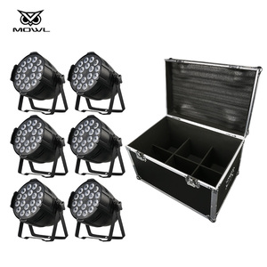 6PCS 18PCS <span class=keywords><strong>DMX</strong></span> RGBW Đèn sân khấu âm thanh kích hoạt DJ LED <span class=keywords><strong>PAR</strong></span> ánh sáng với trường hợp Fly - Product Image 1