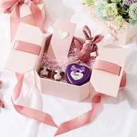 Boîte cadeau vide octogonale haut de gamme créative pour souvenirs d'anniversaire, de demoiselle d'honneur ou de remerciement – En stock