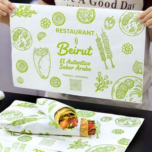 Custom Disposable Oil Proof <b>Paper</b> Hamburger Fried Chicken <b>Paper</b> Food Grade Sheets Greaseproof <b>Wrapping</b> Sandwich <b>Paper</b> - Product Image 1
